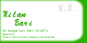 milan bari business card